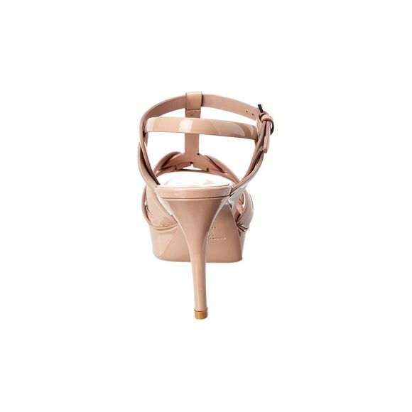 Saint Laurent Tribute 75 Patent Platform Sandal, Brown - Picture 3 of 5